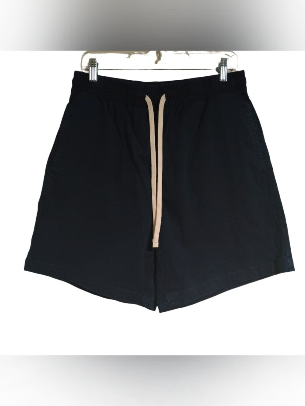 ANANKE Men’s Black Casual Shorts With Drawstring Elastic Waist